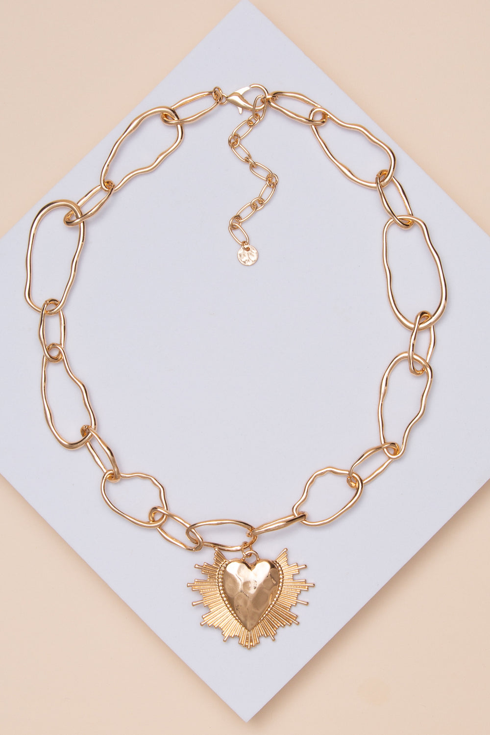 Daisy Heart Burst Chain Link Necklace