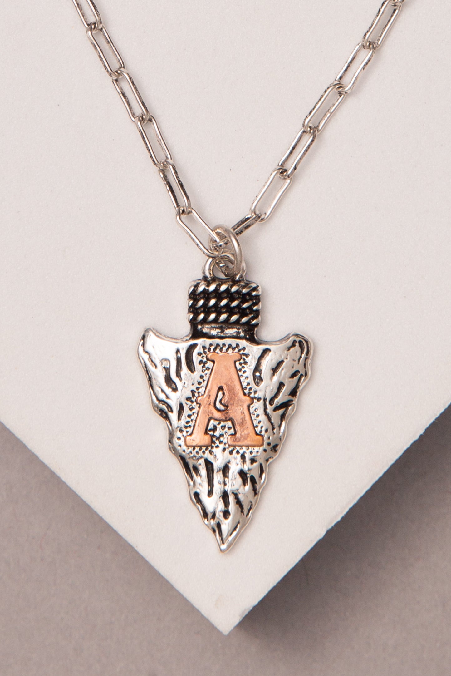 Melanie Western Arrowhead Initial Necklace | A