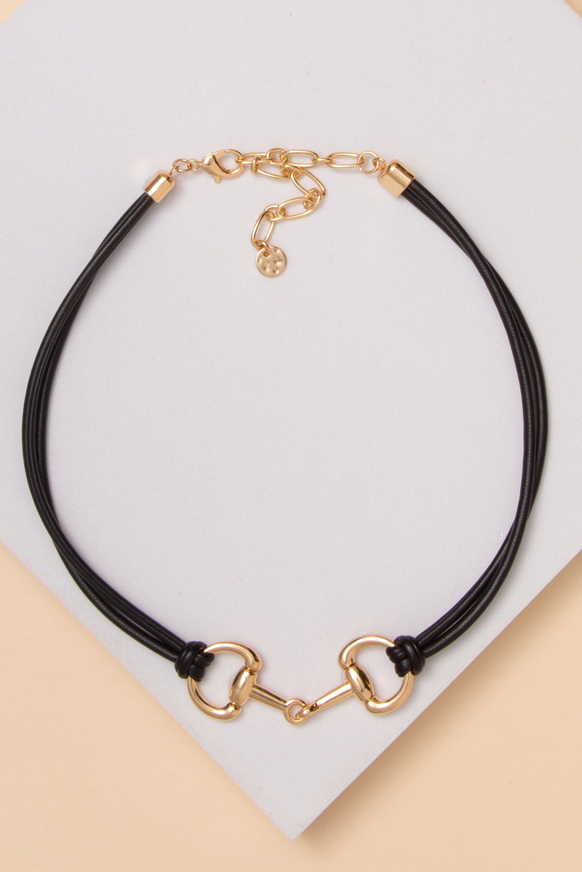 Alexandra 2 Strand Horse Bit Necklace | Black