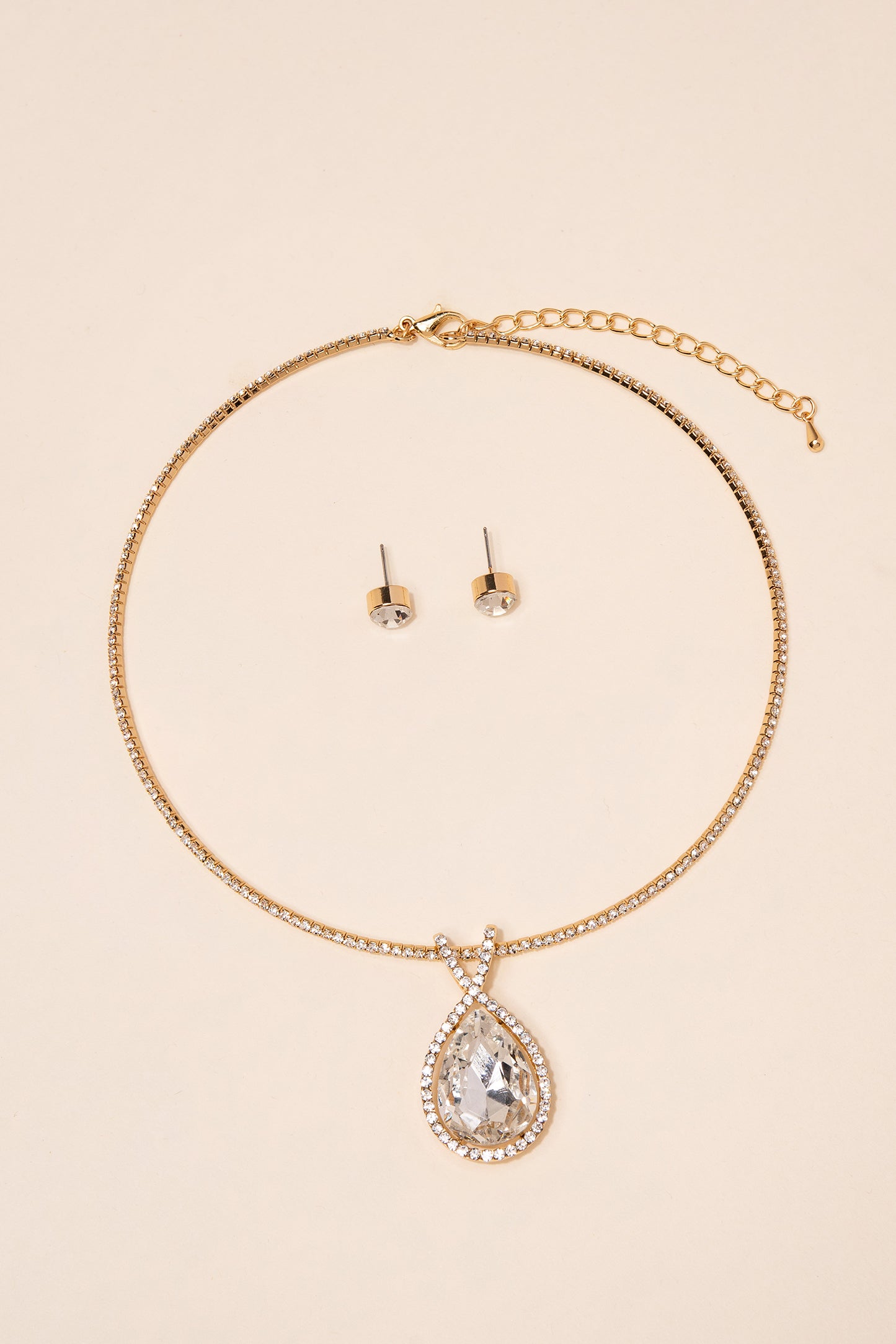 Dominique Tear Drop Pendant Necklace Set