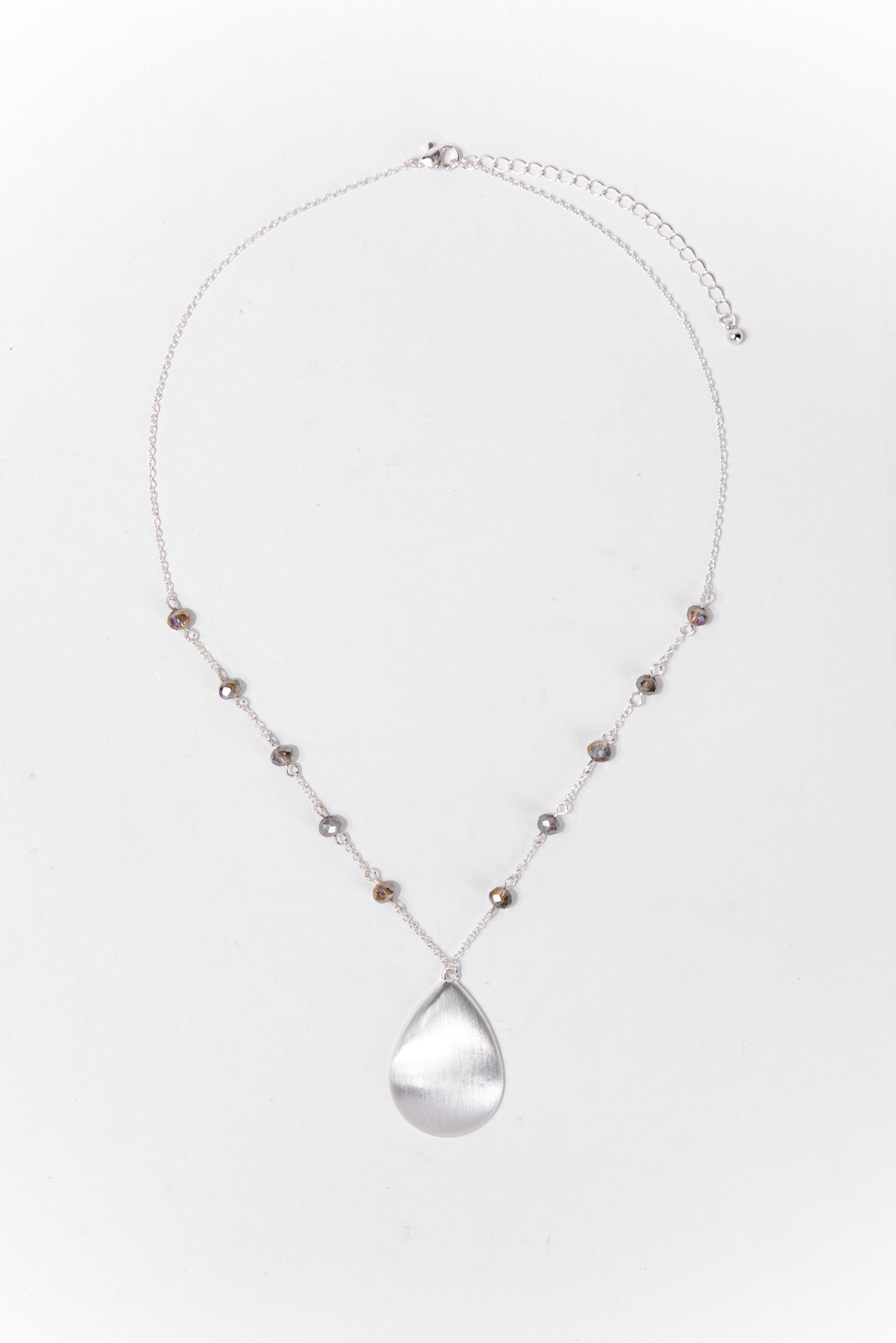 Eloise Metal Teardrop Crystal Necklace
