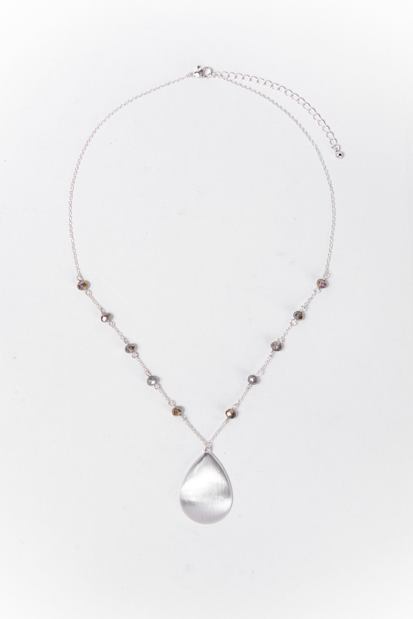 Eloise Metal Teardrop Crystal Necklace