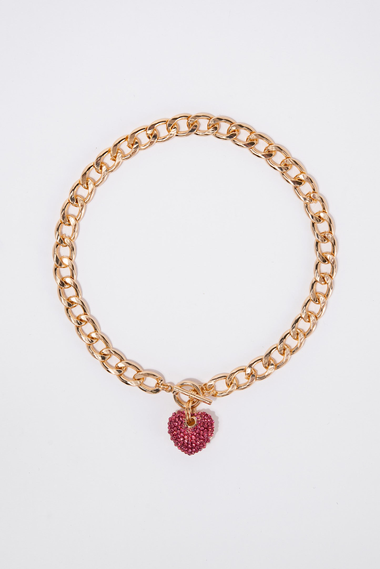 Khloe Heart Pendant Chain Toggle Necklace