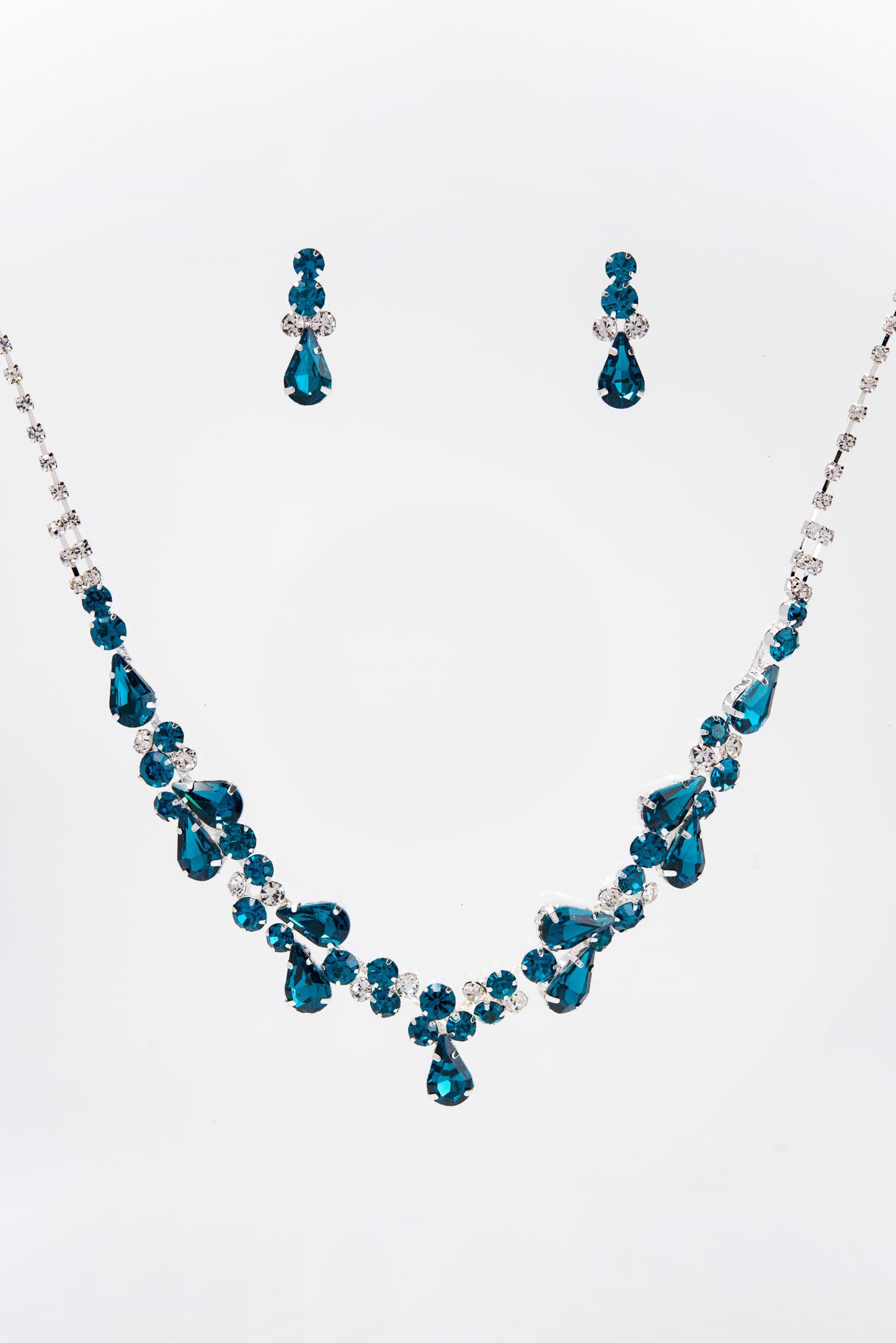 Eden Rhinestone Cluster Necklace Set