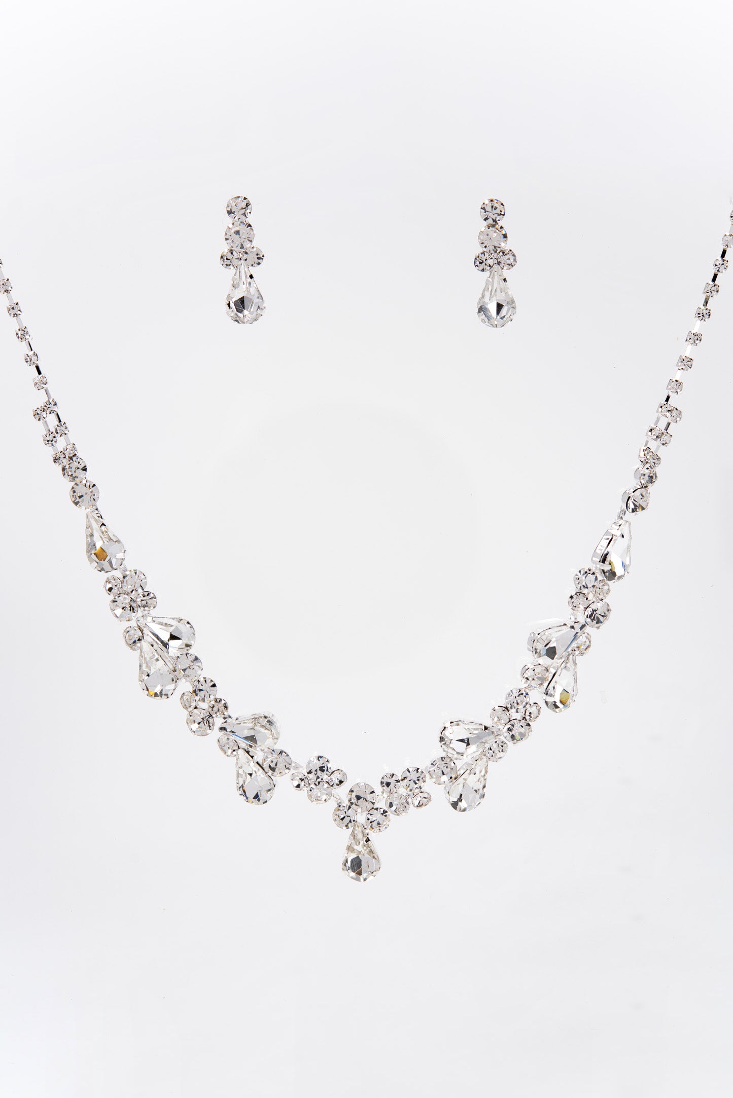 Eden Rhinestone Cluster Necklace Set