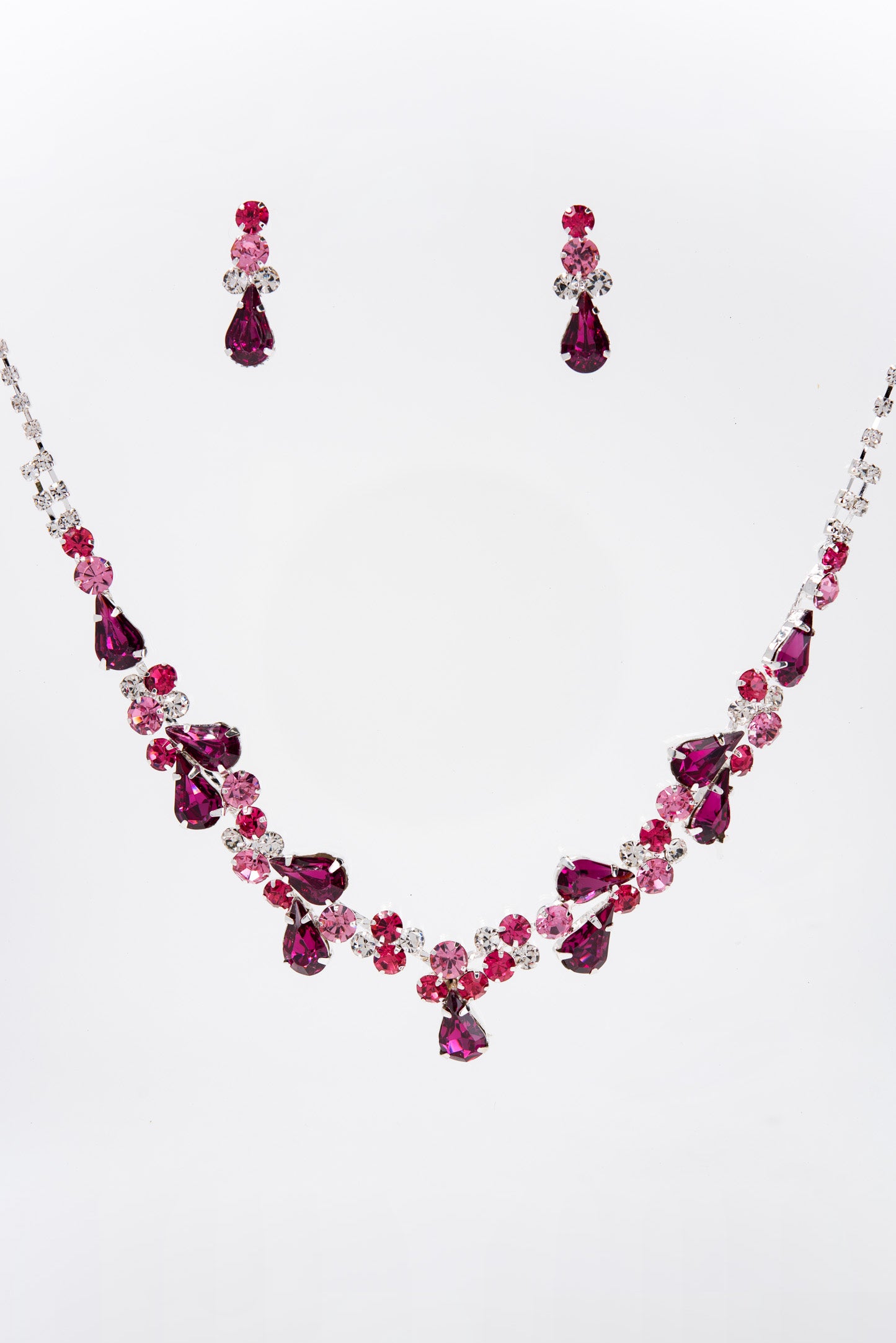 Eden Rhinestone Cluster Necklace Set