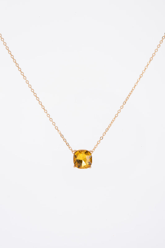 Rosie 10MM Solitaire Bezzle Pendant Necklace | Yellow