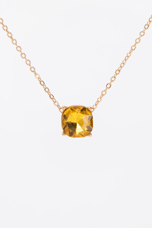 Rosie 10MM Solitaire Bezzle Pendant Necklace | Yellow