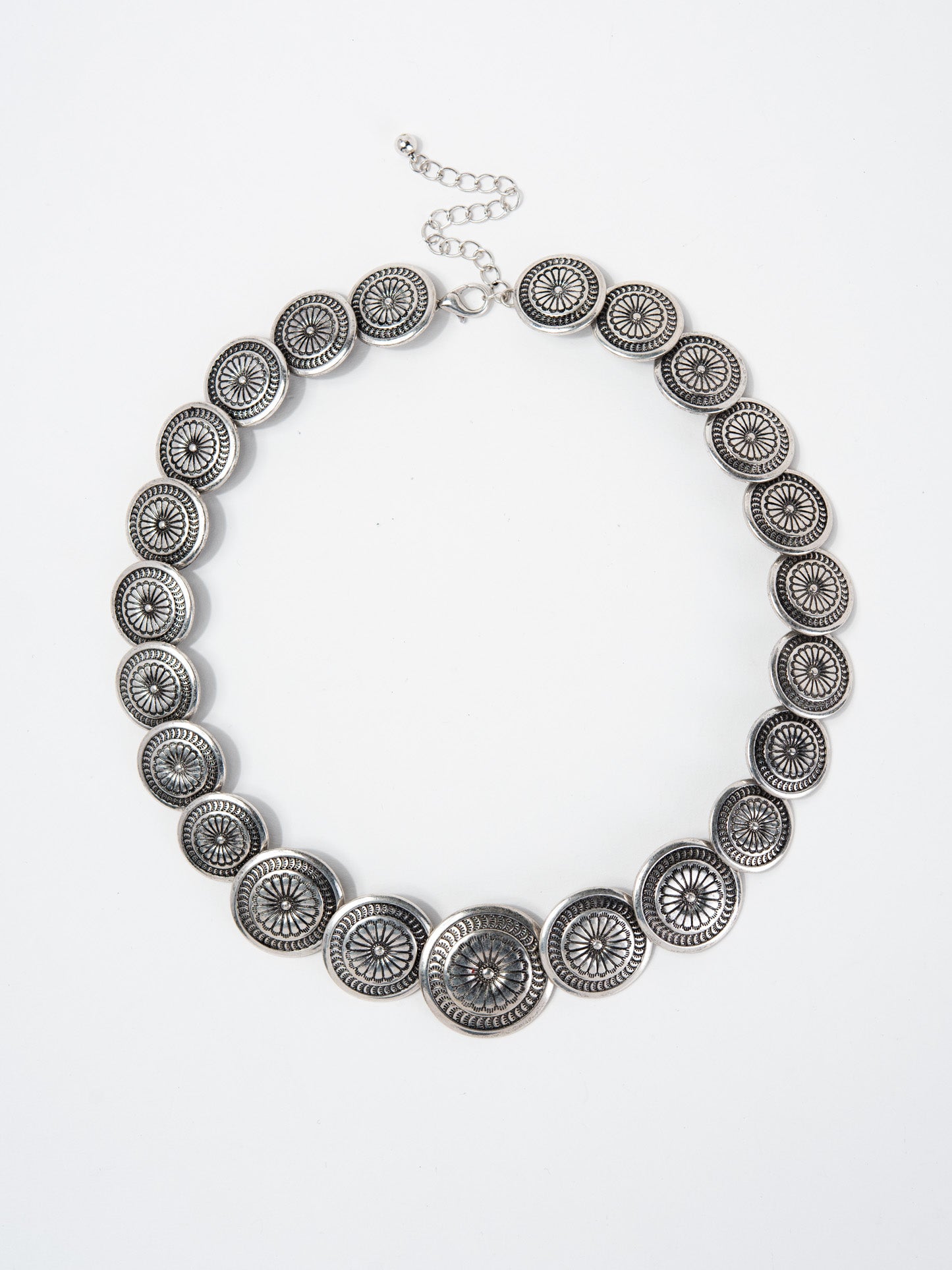 Jeanne Sunburst Design Adjustable Concho Necklace