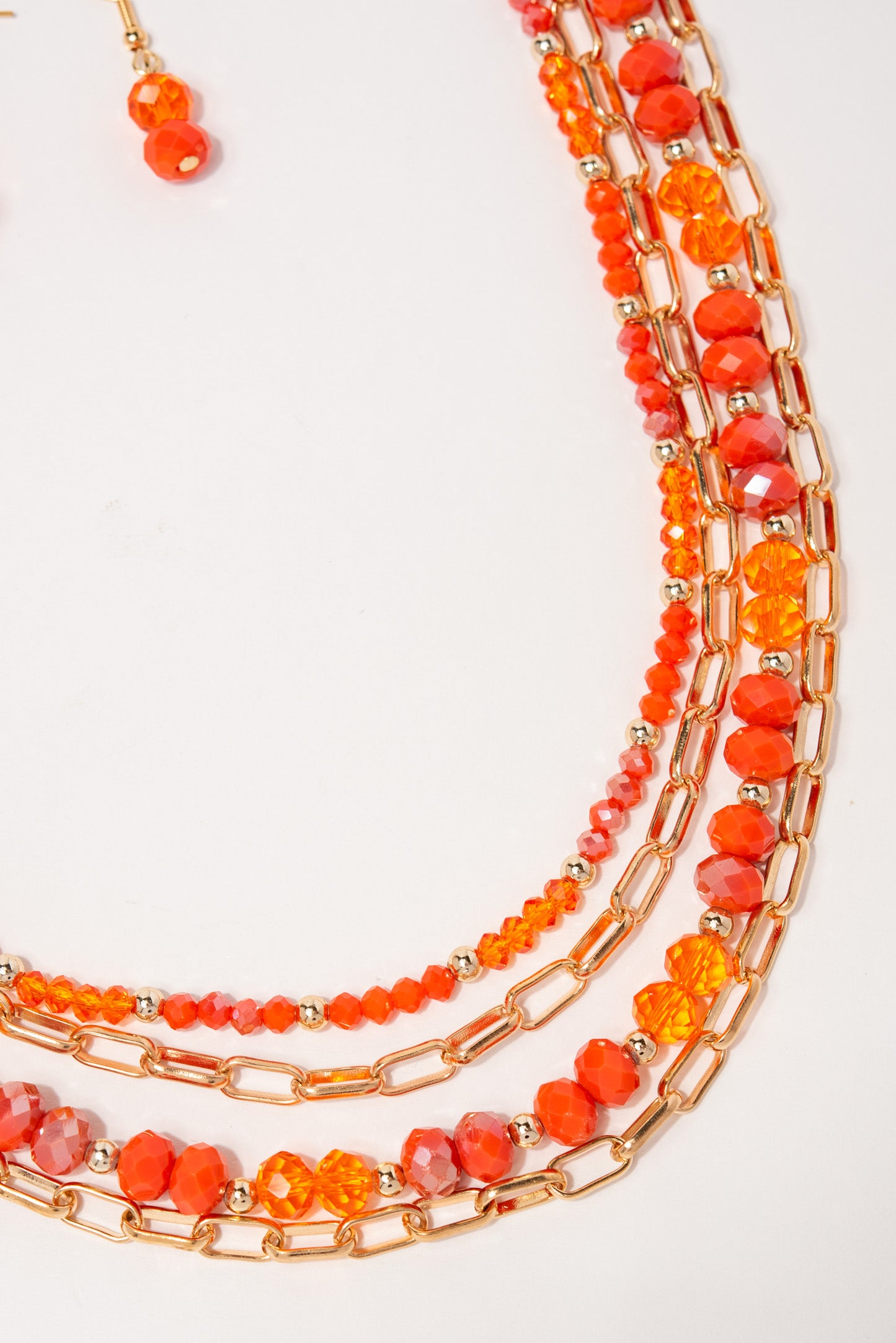 Emily Beaded Paperclip Multi Strand Necklace Set