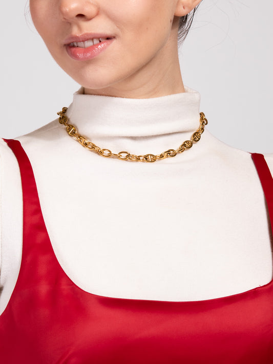 Gemma Stainless Steel Handmade Chain Necklace | Gold