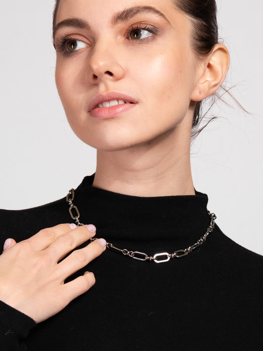 Gia Stainless Steel Handmade Chain Necklace | Silver