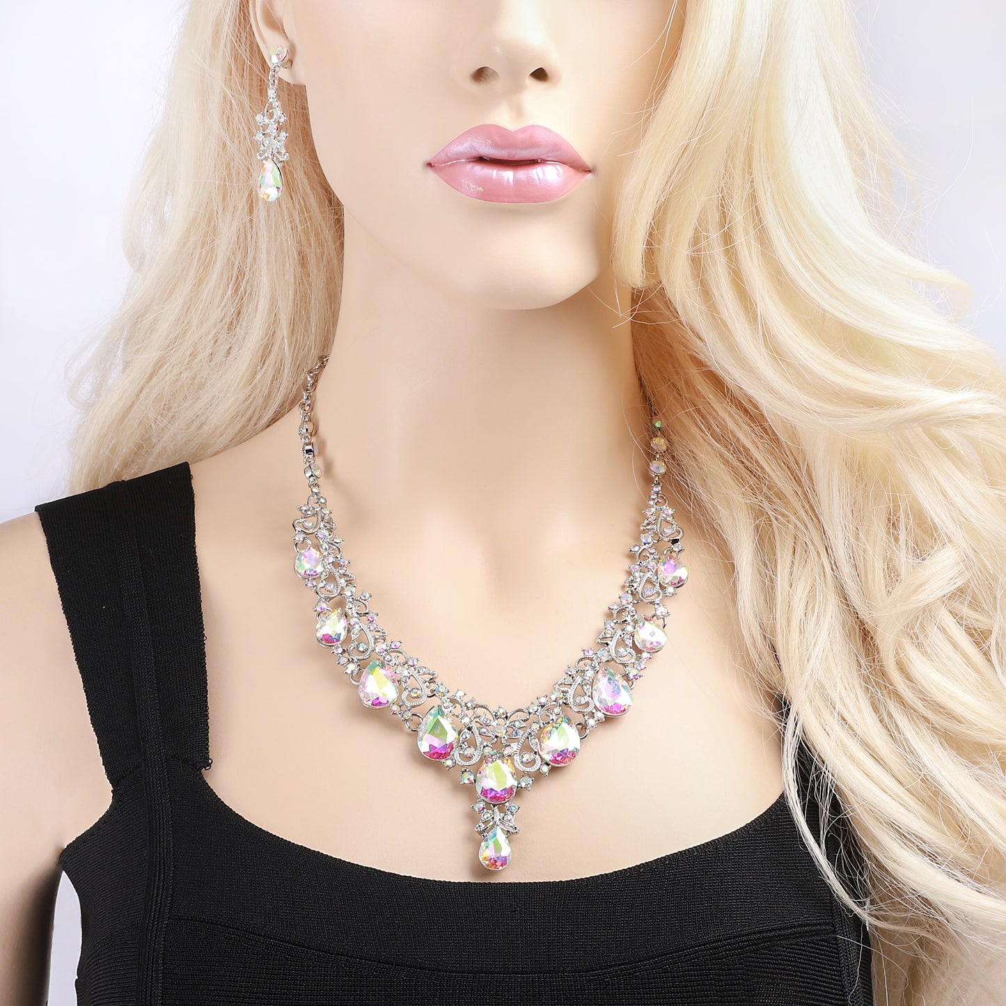 Amalfi Rhinestone Vine Necklace & Earring Set