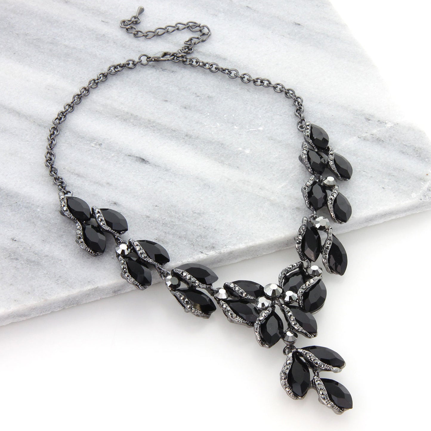 Hazel Leaf Droplet Necklace & Earring Set