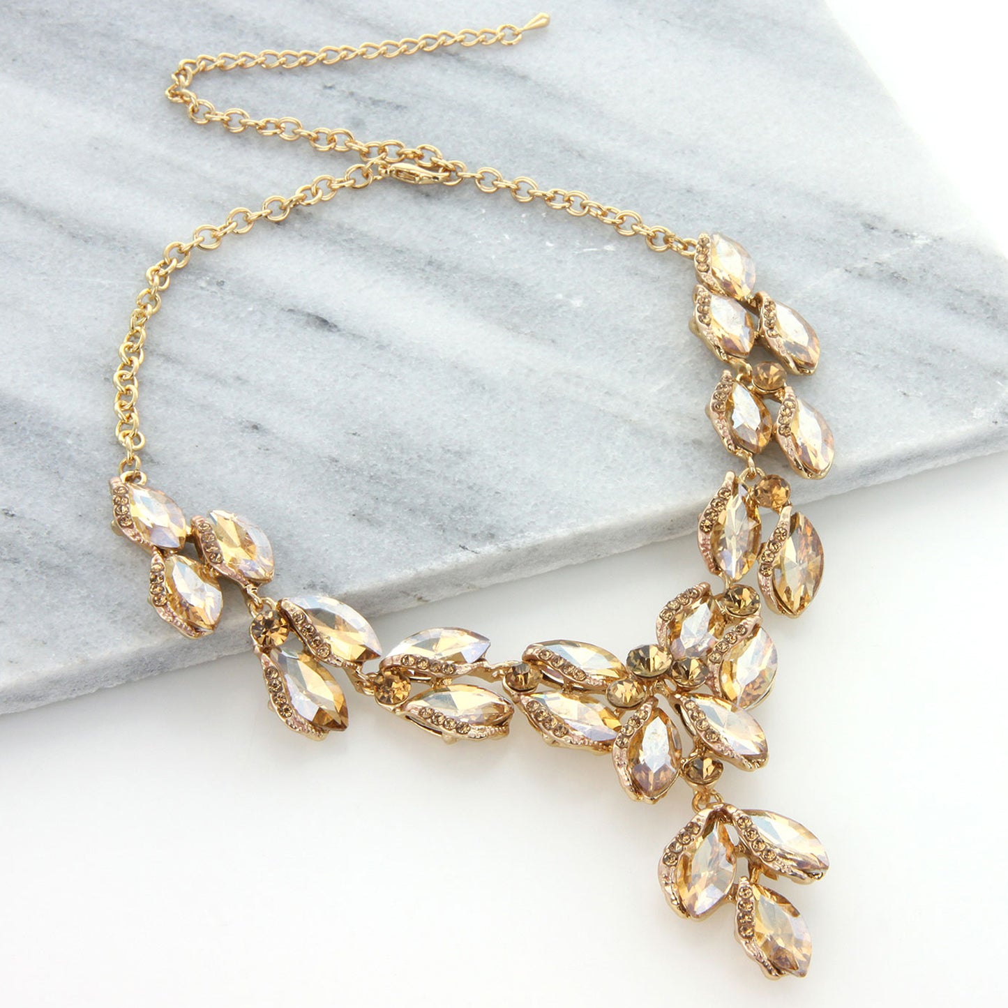 Hazel Leaf Droplet Necklace & Earring Set