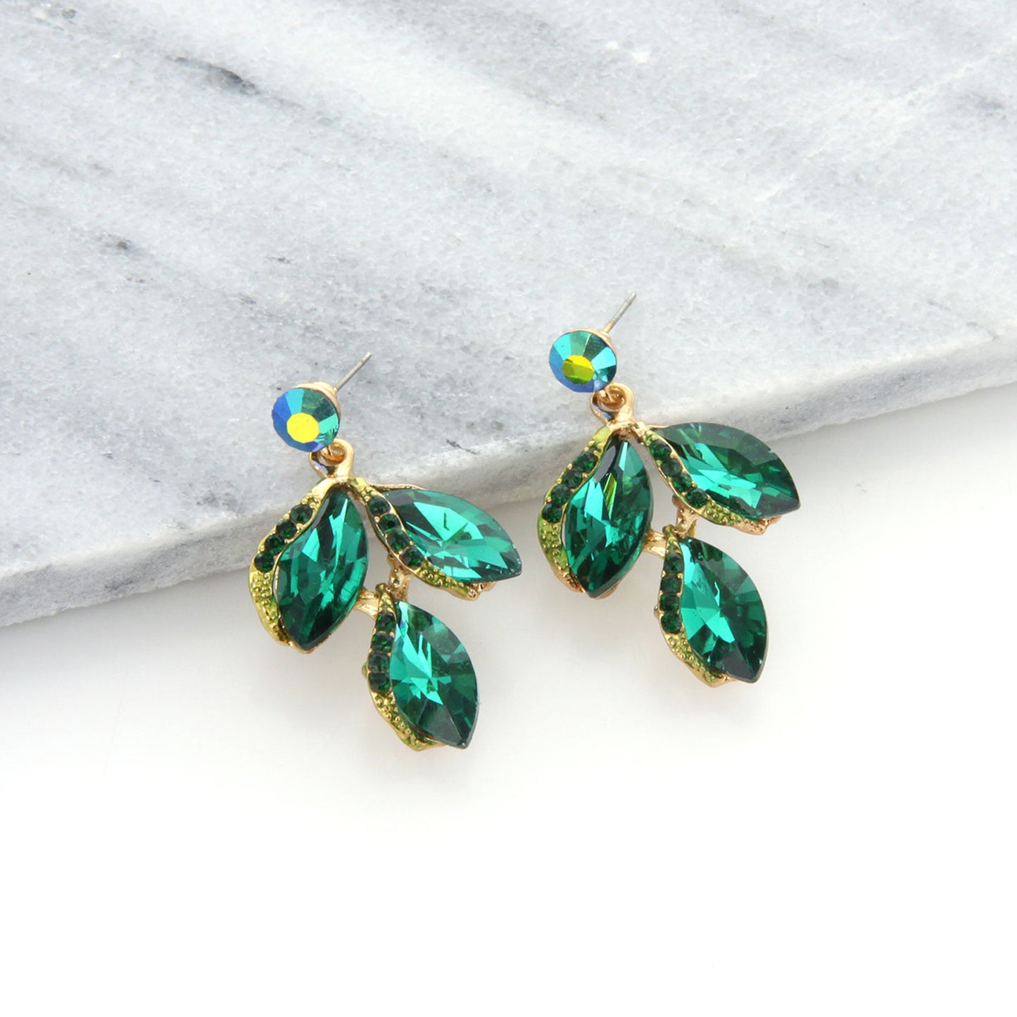 Hazel Leaf Droplet Necklace & Earring Set