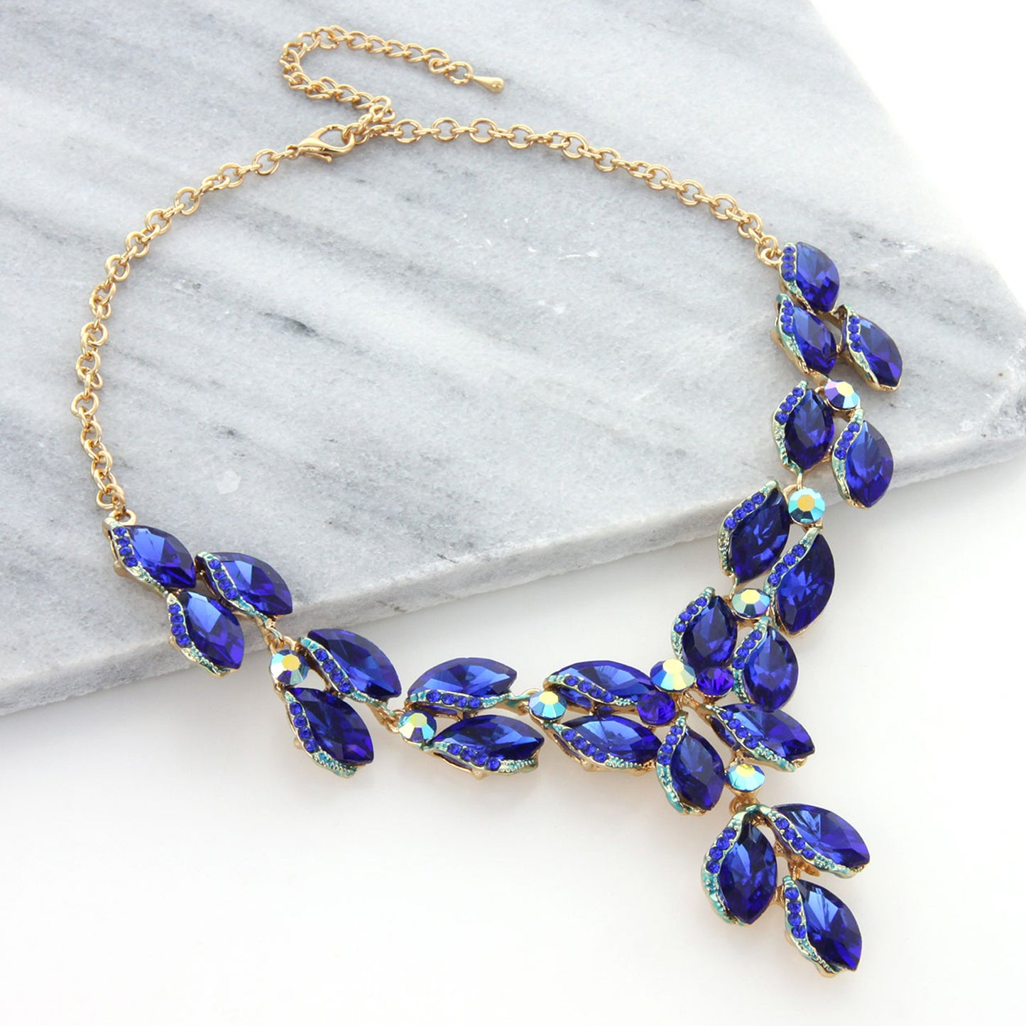 Hazel Leaf Droplet Necklace & Earring Set