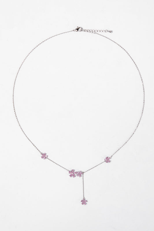 Haven CZ Floral Bezzle Necklace | Silver