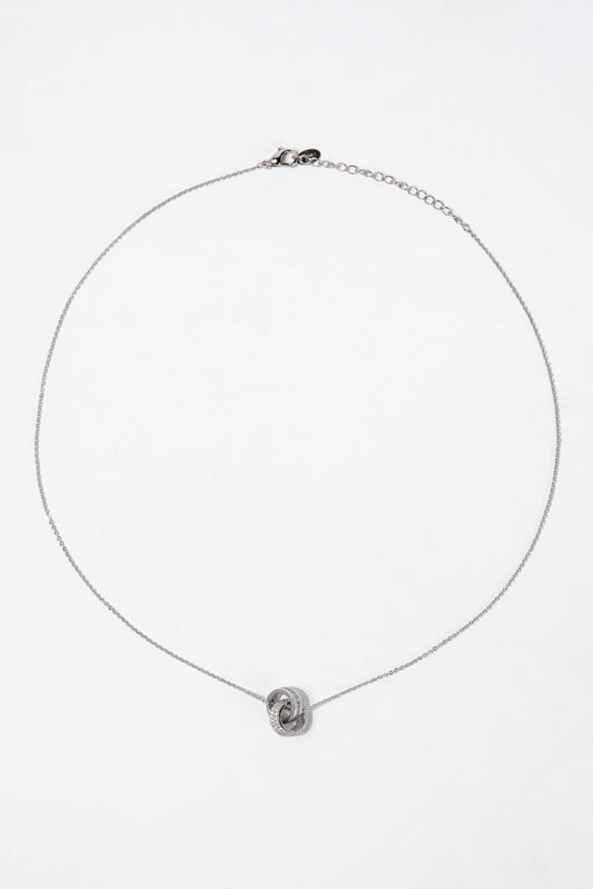 Xiomara Classic CZ Gold Plated Necklace | Silver
