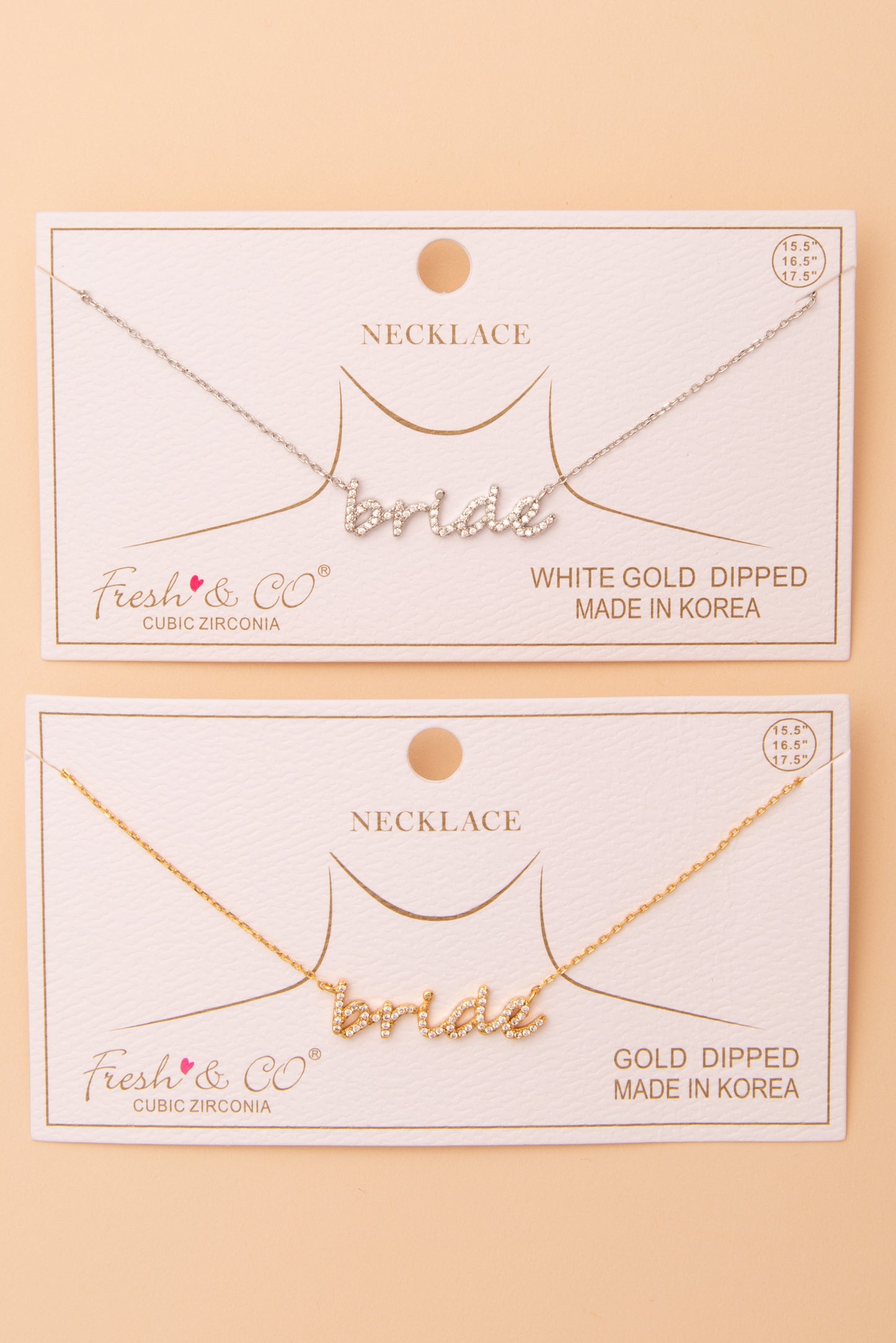 Isabelle Cubic Zirconia Pavé "Bride" Pendant Chain Necklace