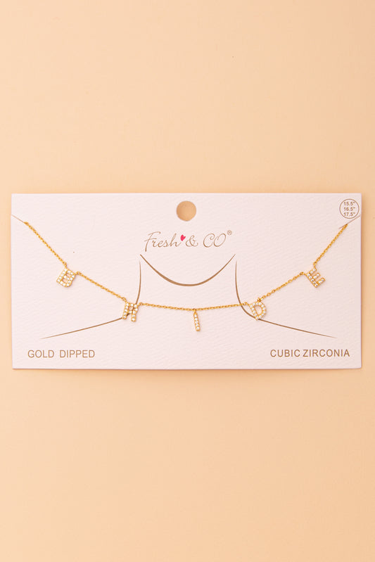 Annie Cubic Zirconia Pavé "Bride" Pendant Necklace | Gold