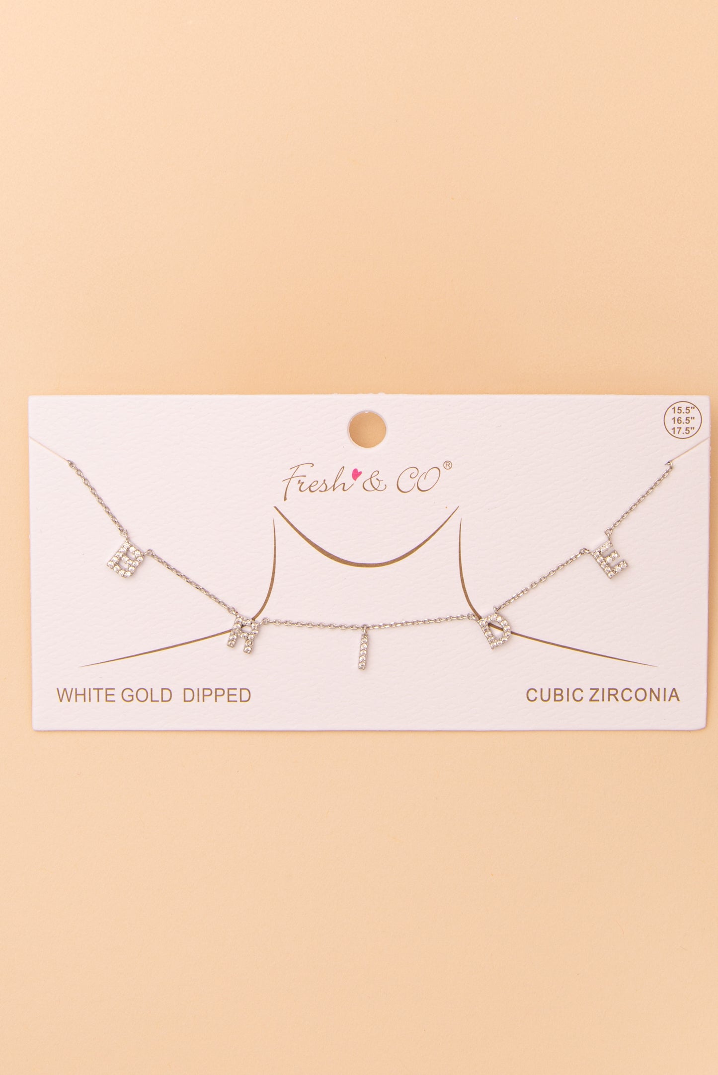 Annie Cubic Zirconia Pavé "Bride" Pendant Necklace