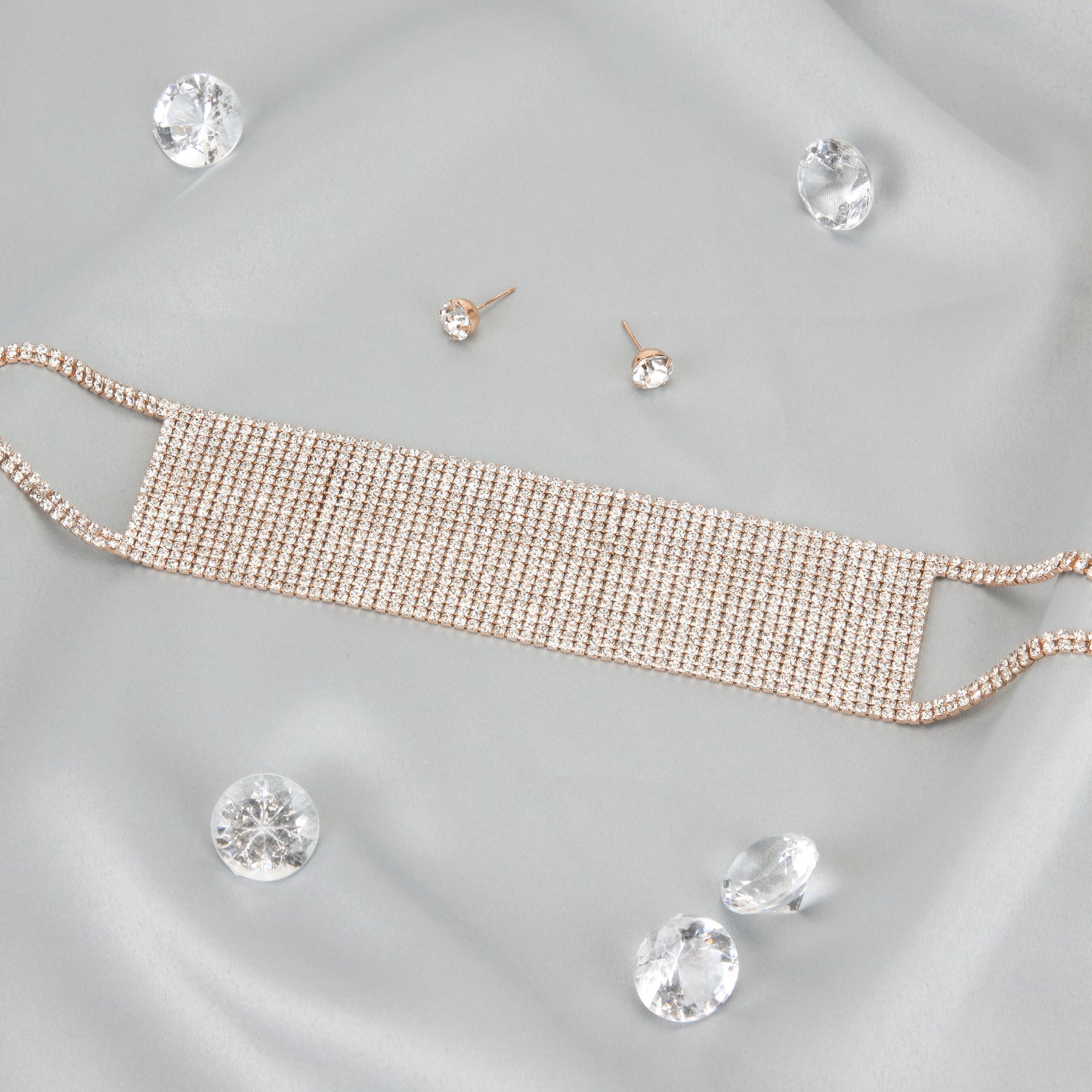 Glitz Rhinestone Choker & Earring Set