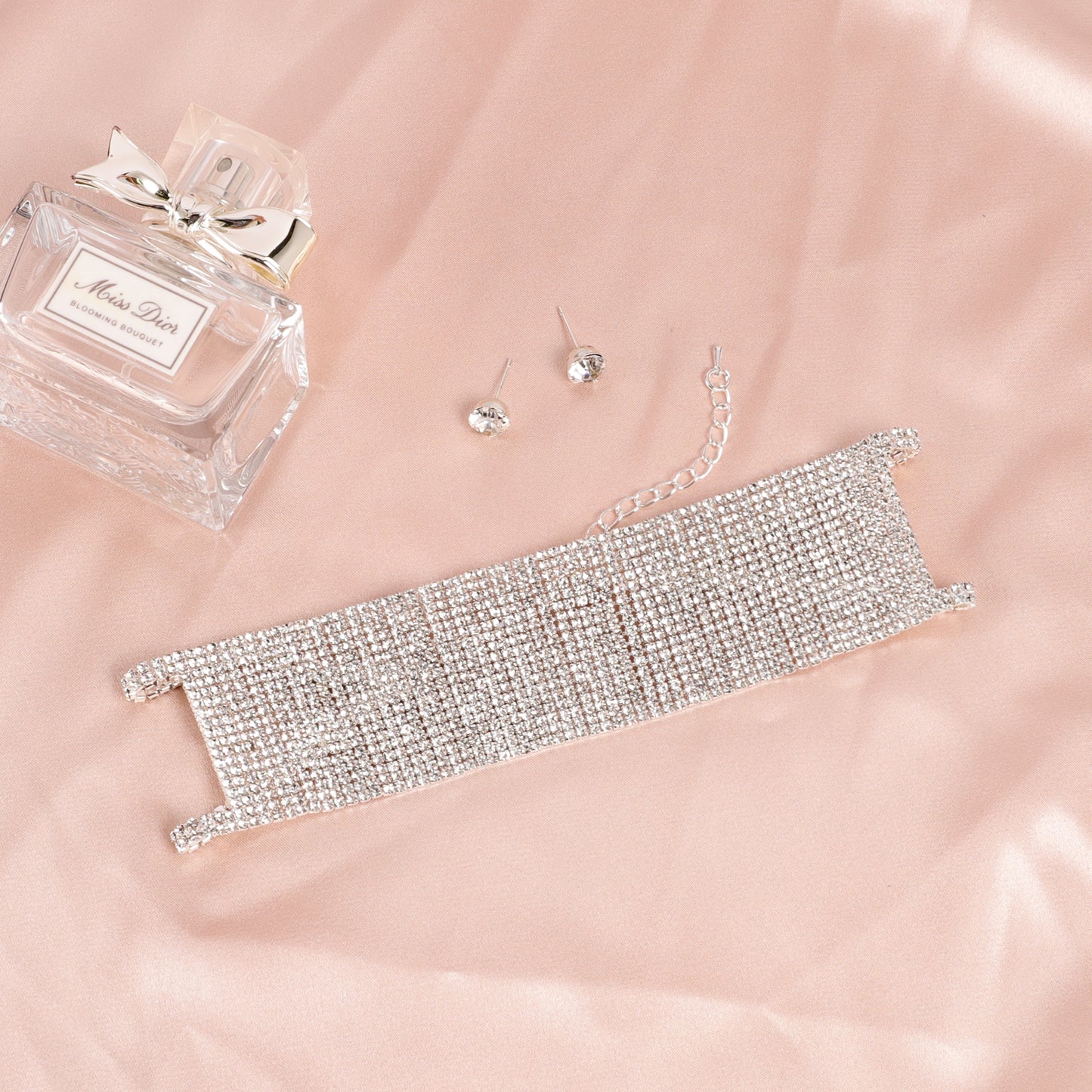 Glitz Rhinestone Choker & Earring Set
