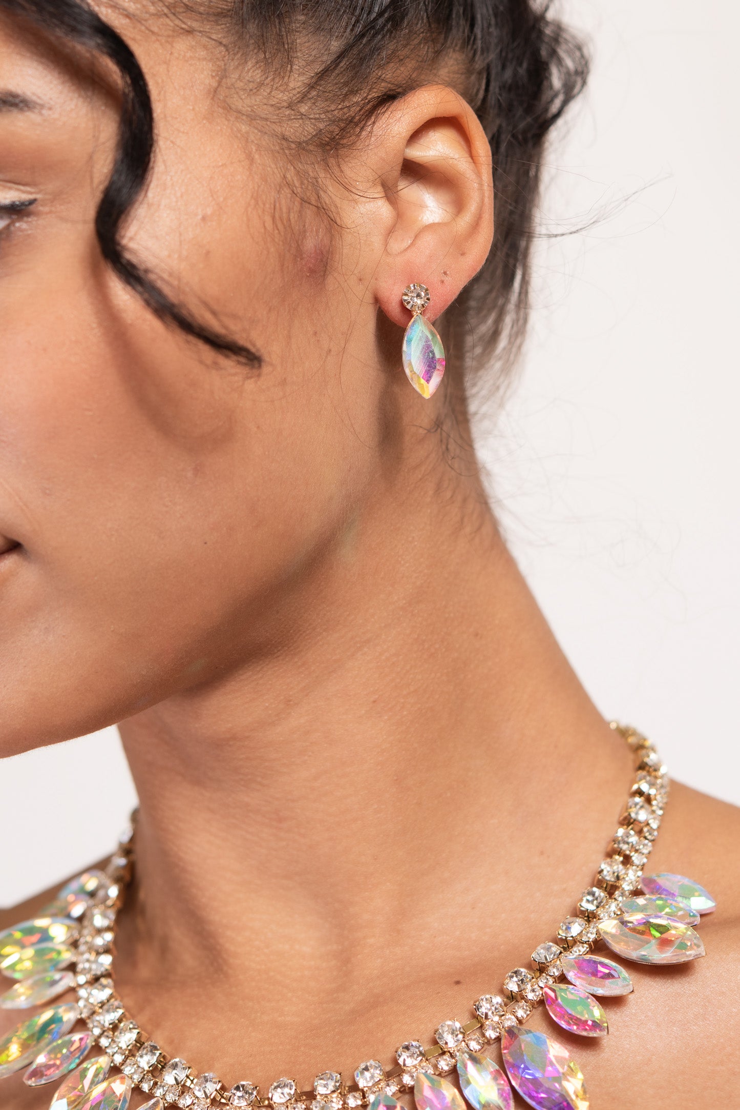 Giselle Marquise Stone Necklace & Earring Set