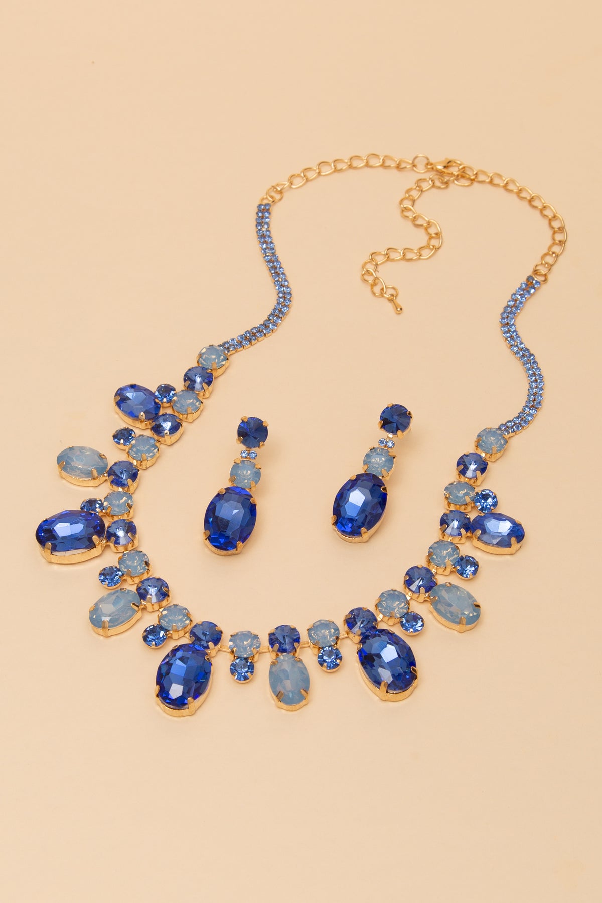 Alice Rhinestone Crystal Beaded Necklace Earring Set
