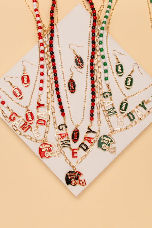 Kylie Game Day Football Necklace Earring Set