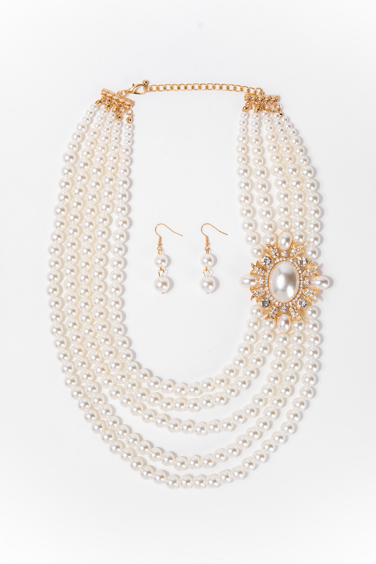 Lucia Luxurious Pearl Statement Necklace Set
