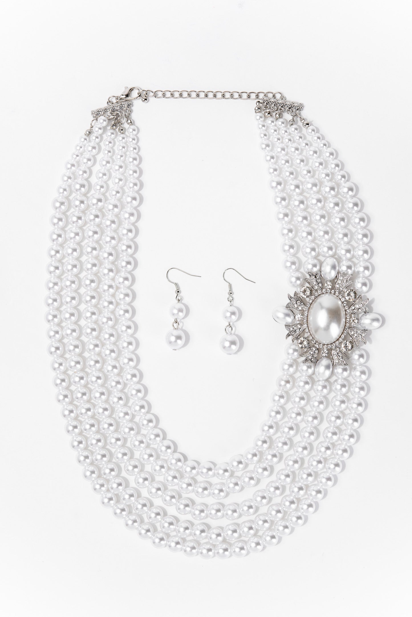 Lucia Luxurious Pearl Statement Necklace Set