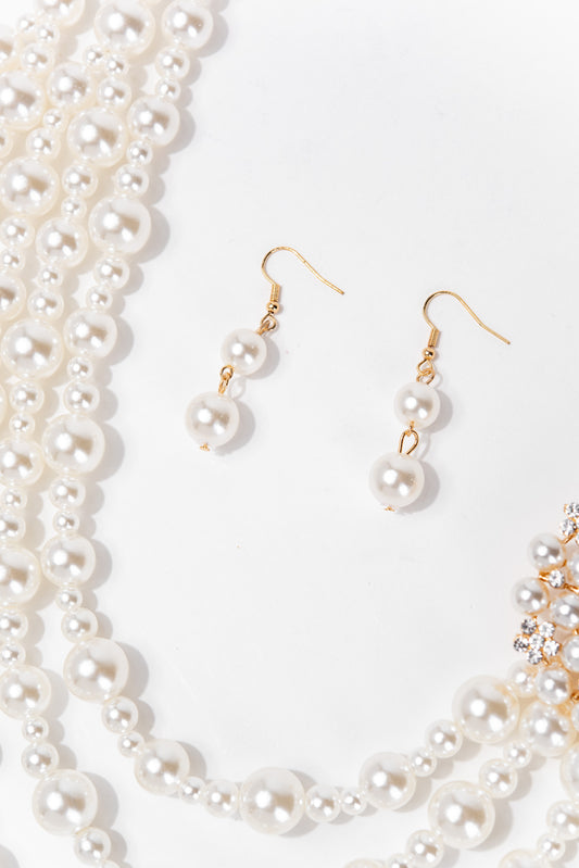 Summer Statement Pearl Necklace Set | Cream