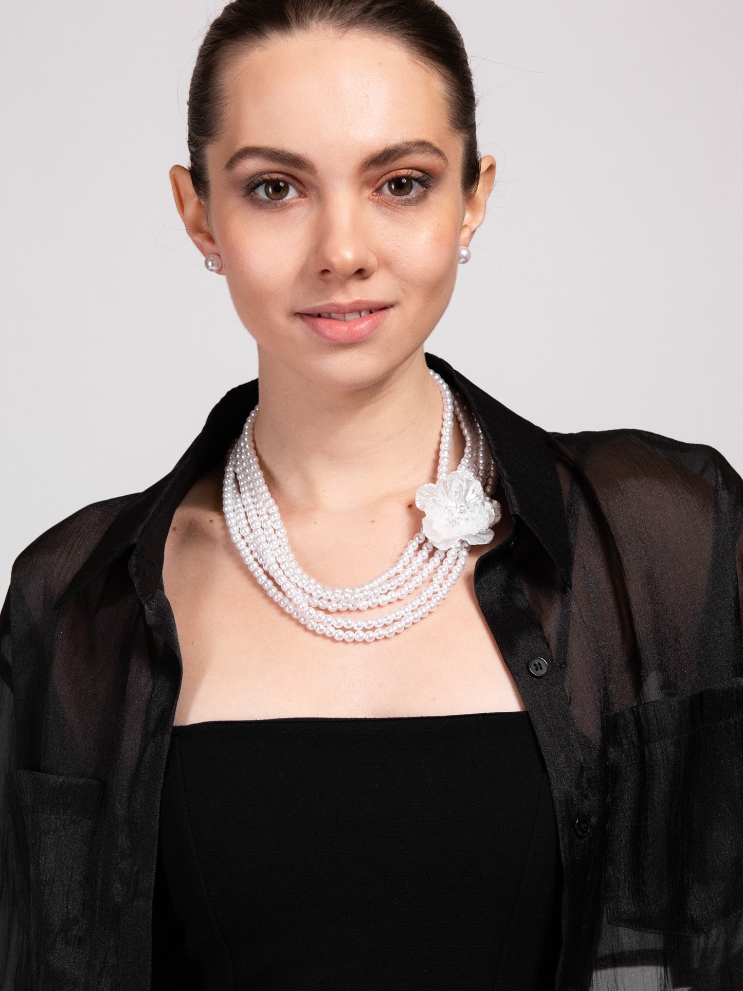 Gianna Pearl with Flower Necklace Set