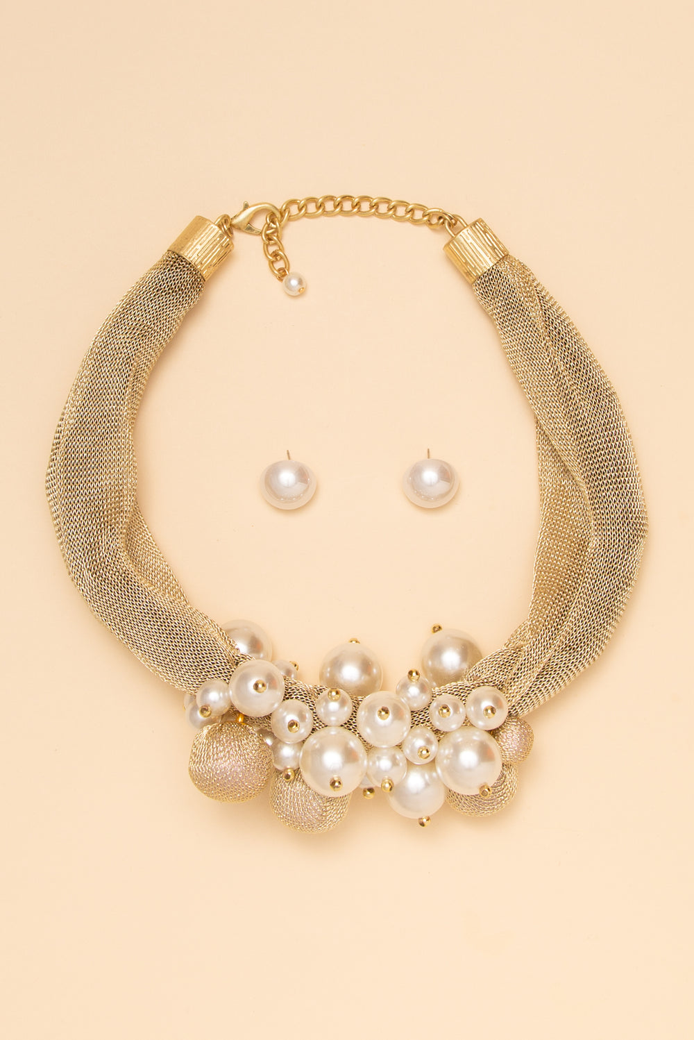 Rebecca Pearl Gold Tone Necklace Set