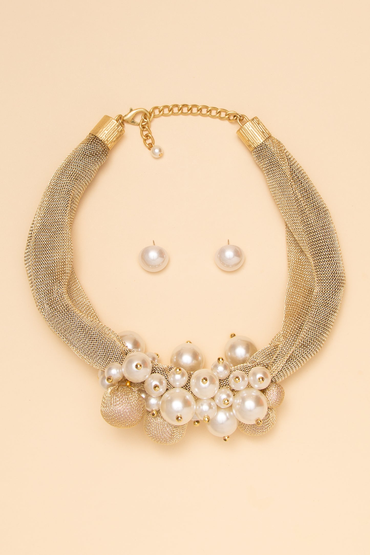 Rebecca Pearl Gold Tone Necklace Set