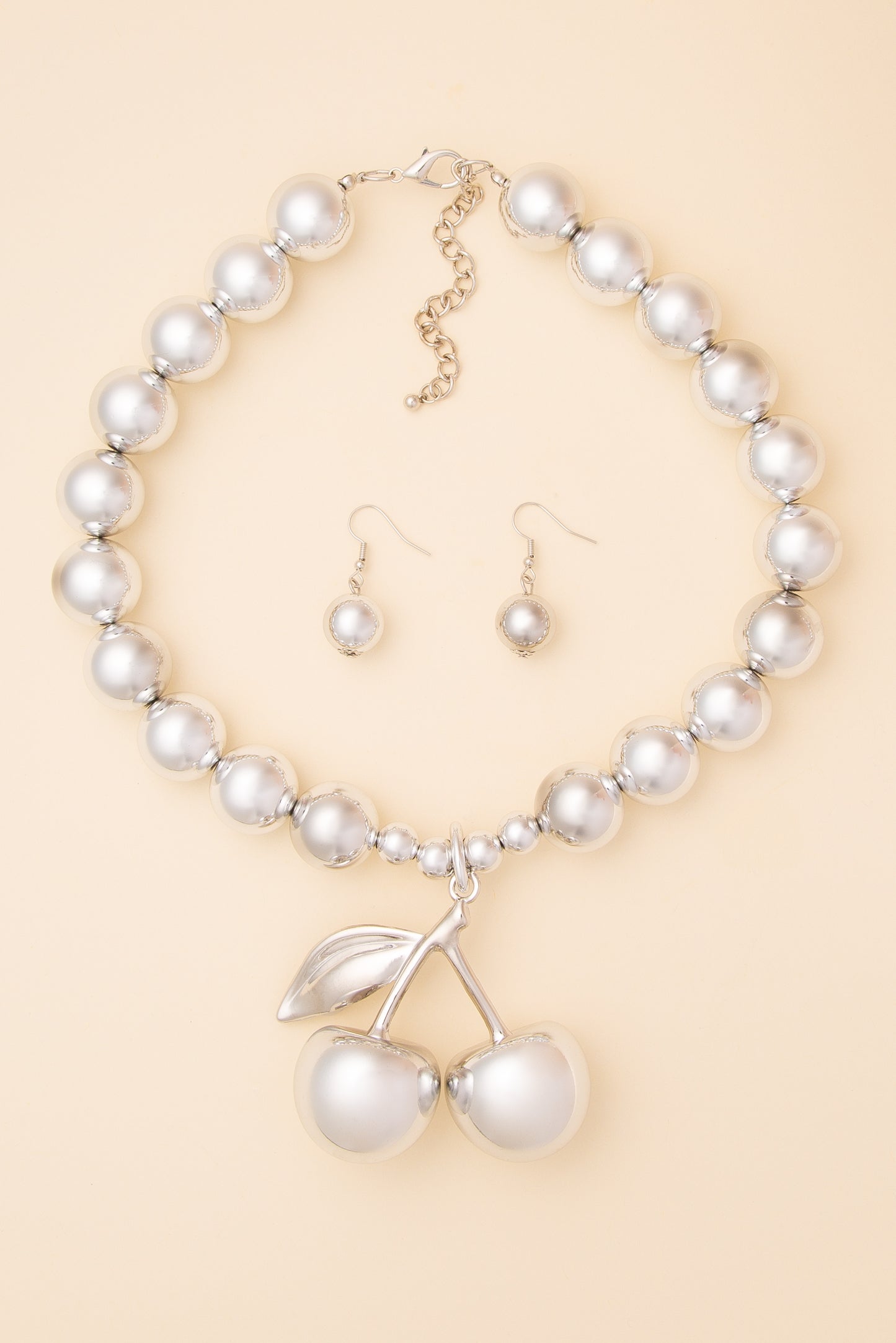 Abigail Polished Cherry Pendant Necklace & Earring Set