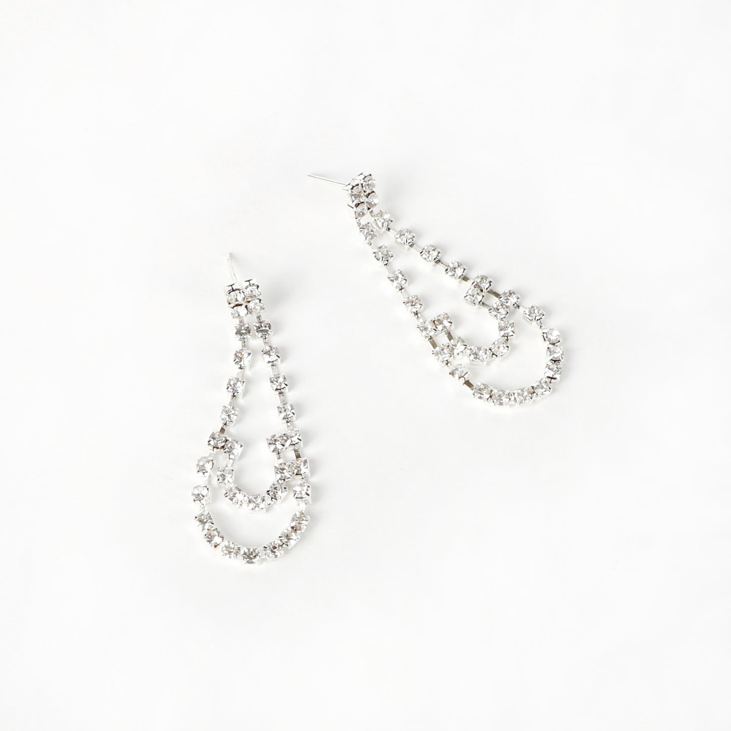Grace Teardrop Layered Rhinestone Necklace & Earring Set