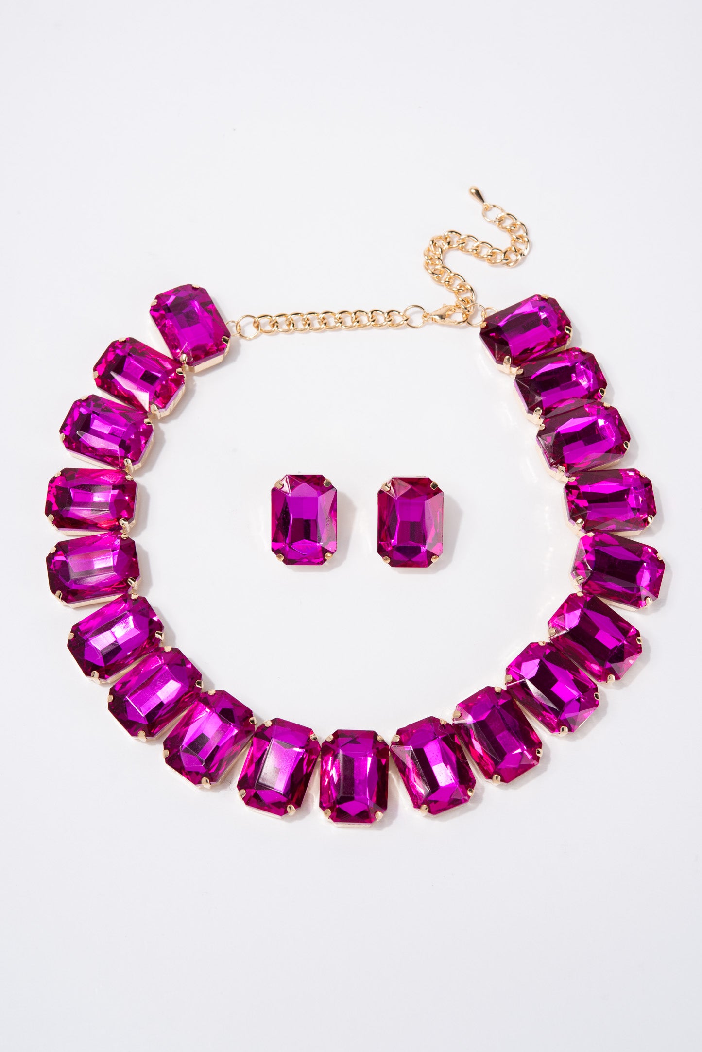 Lexi Crystal Octagon Cut Collar Necklace Set