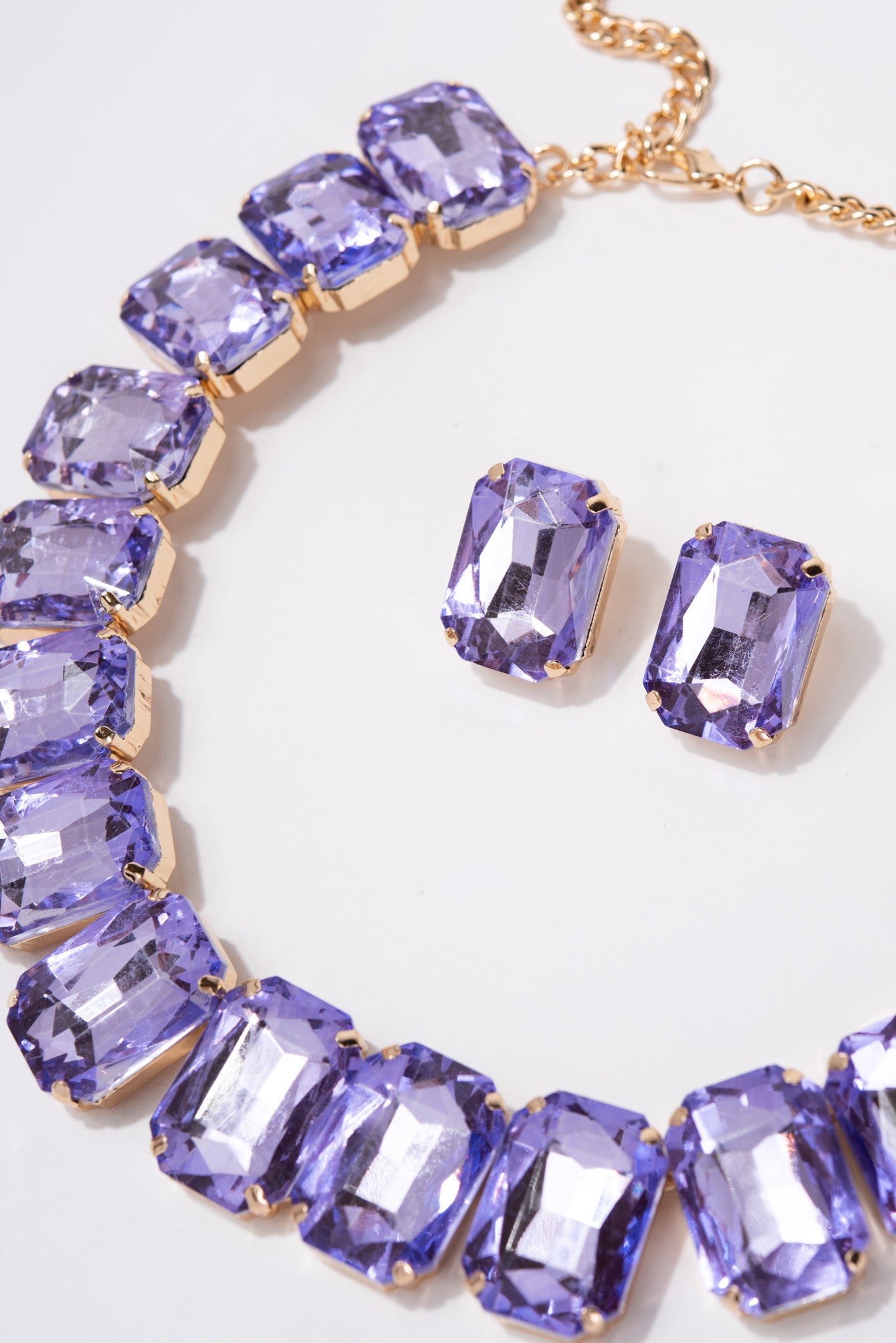 Lexi Crystal Octagon Cut Collar Necklace Set