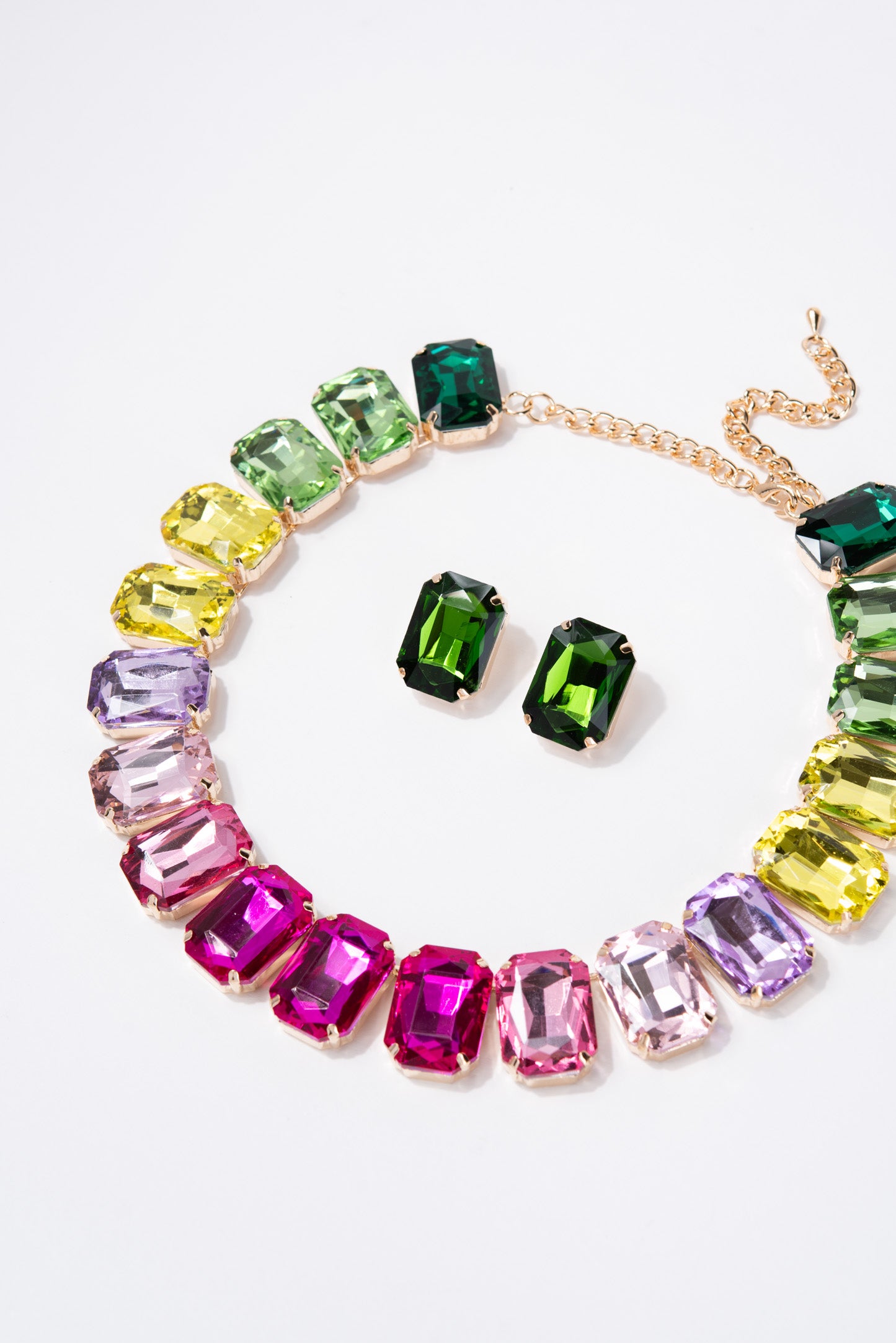 Lexi Crystal Octagon Cut Collar Necklace Set