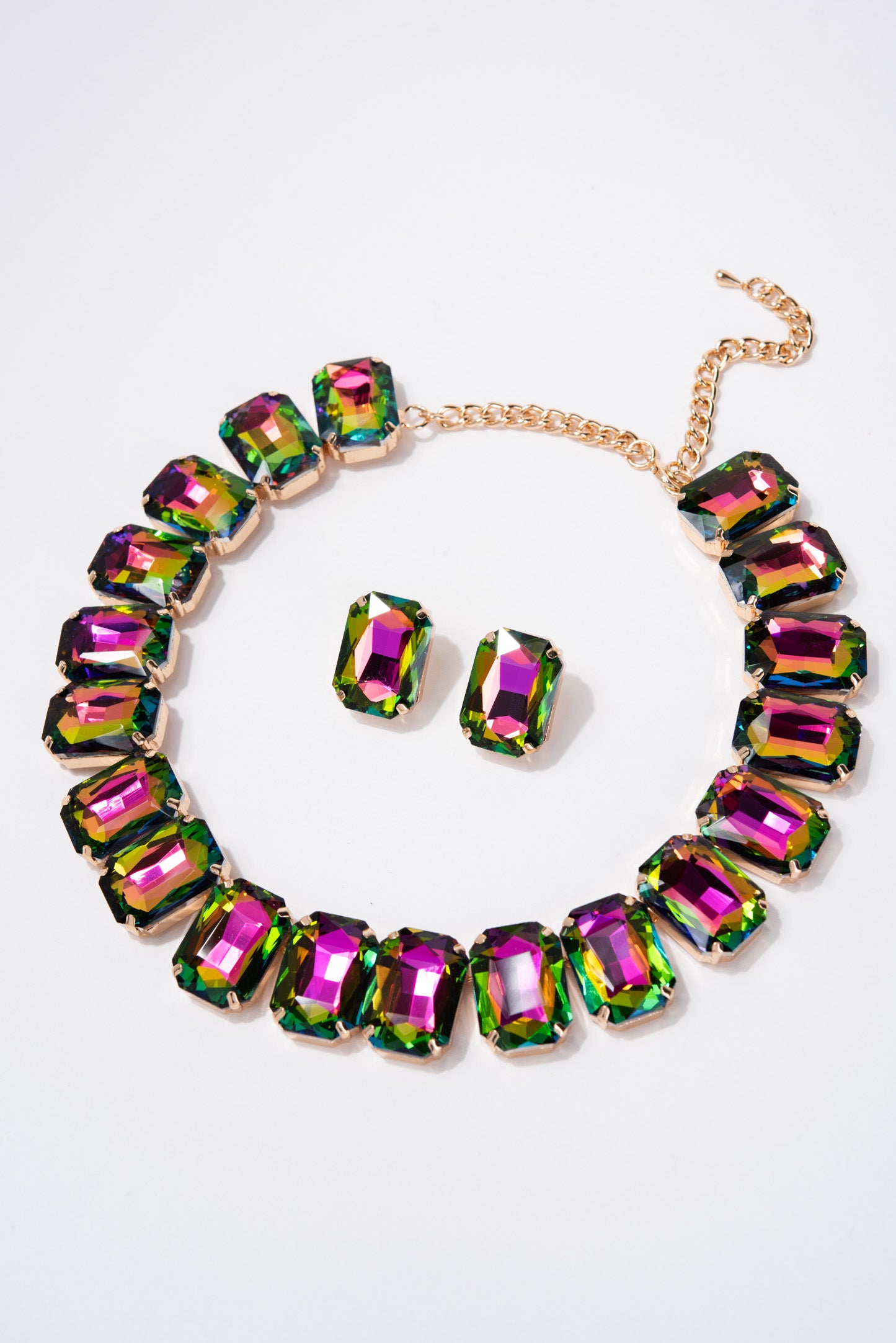 Lexi Crystal Octagon Cut Collar Necklace Set
