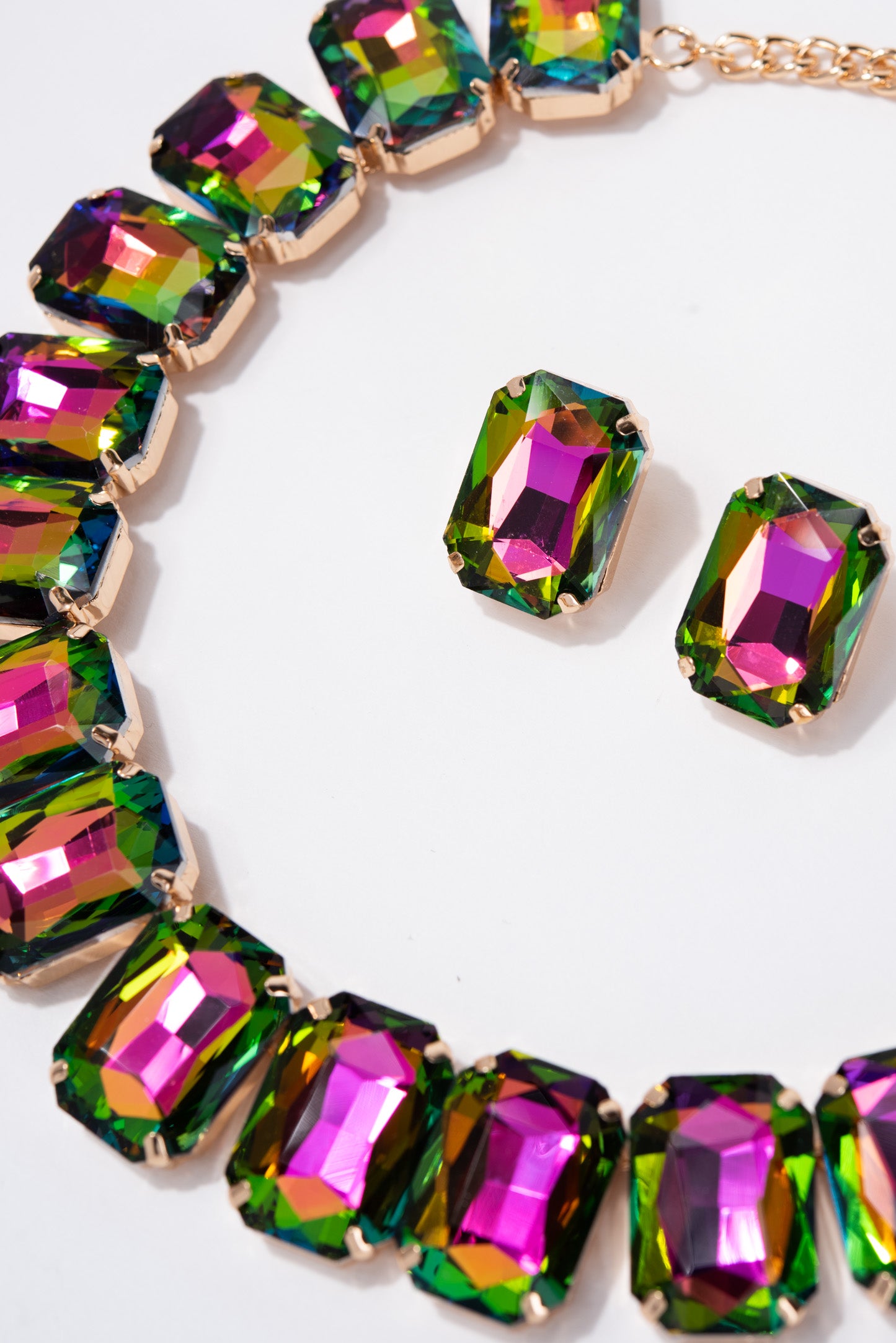 Lexi Crystal Octagon Cut Collar Necklace Set
