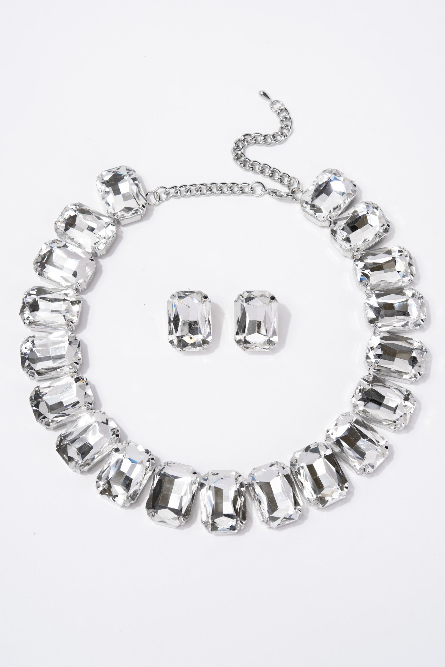 Lexi Crystal Octagon Cut Collar Necklace Set