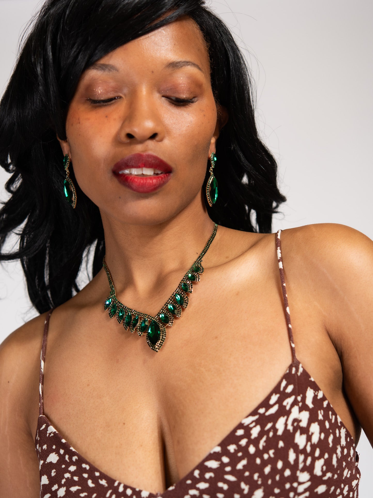 Phoebe Rhinestone Necklace Set