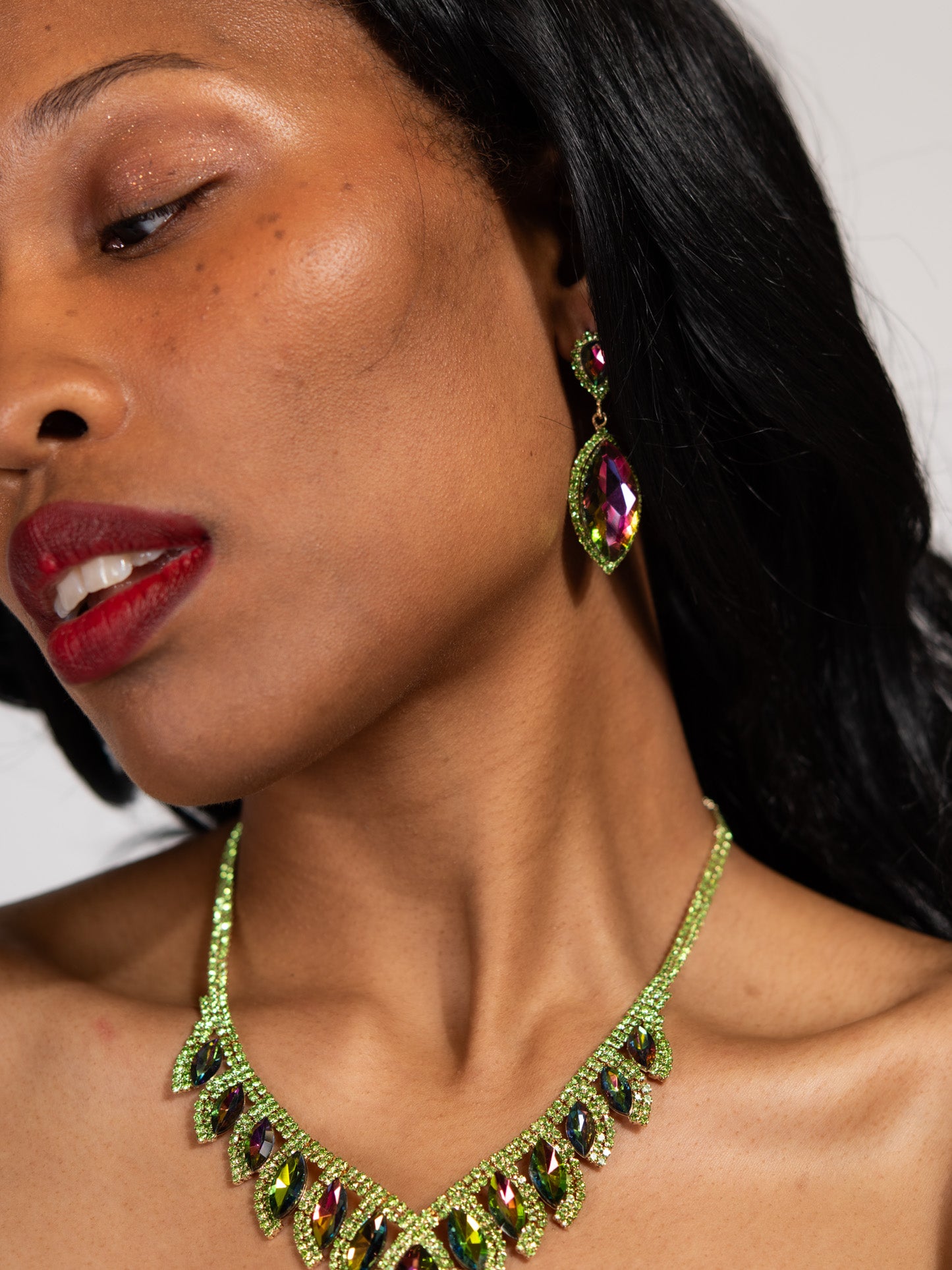 Phoebe Rhinestone Necklace Set