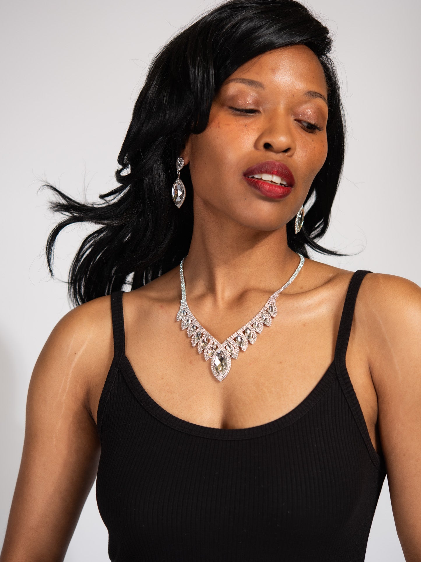 Phoebe Rhinestone Necklace Set