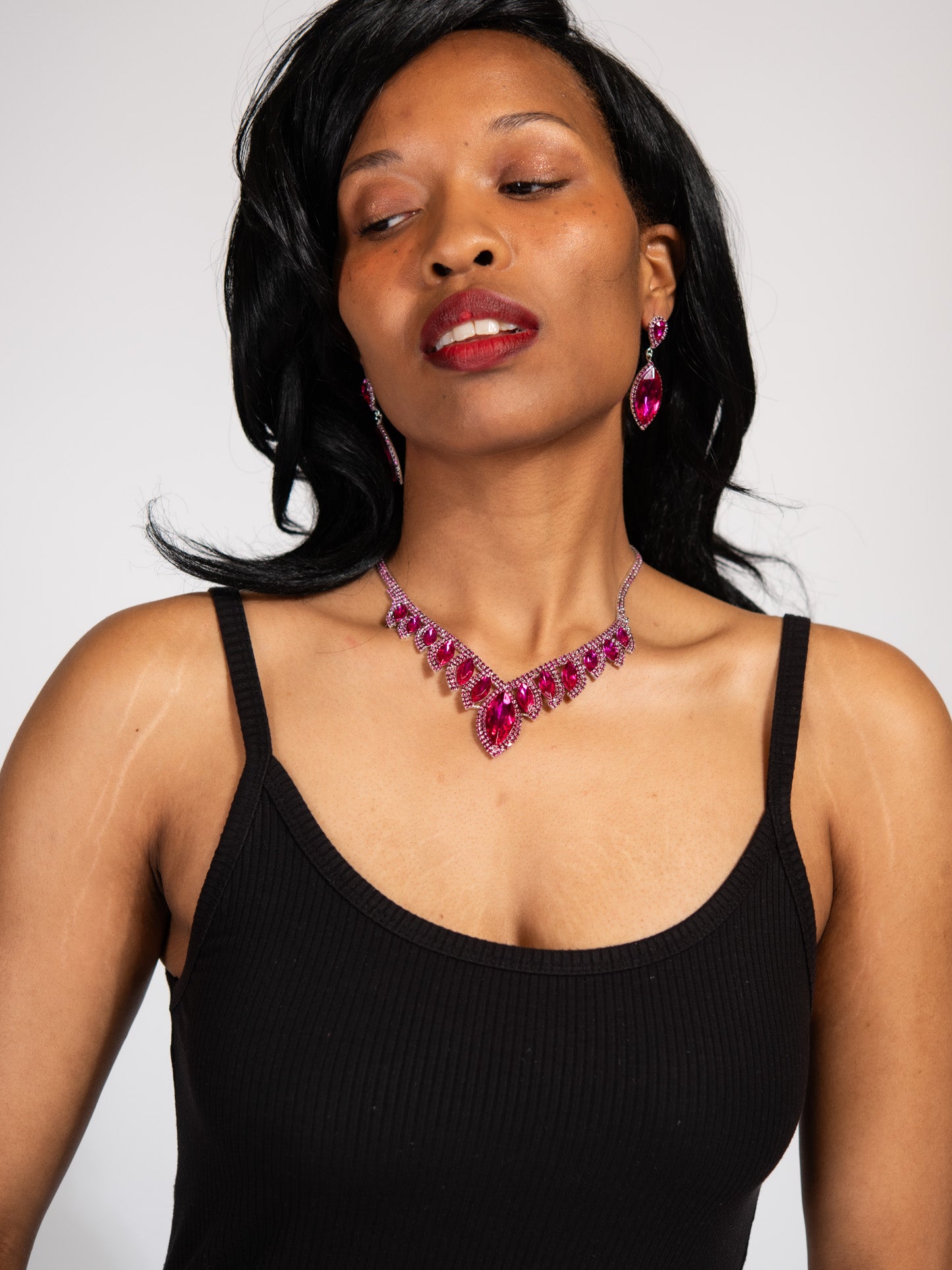 Phoebe Rhinestone Necklace Set