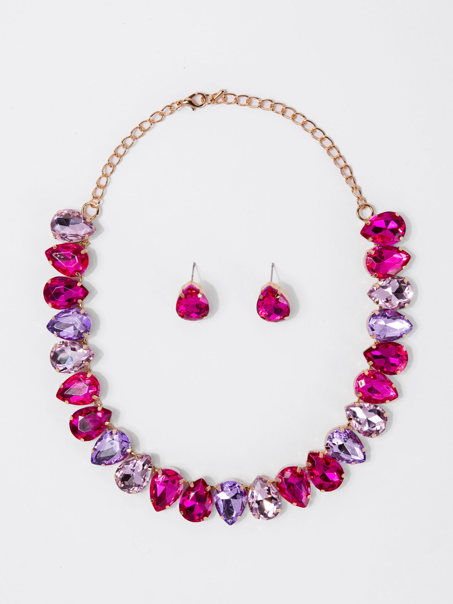 Victoria Rhinestone Statement Necklace Set